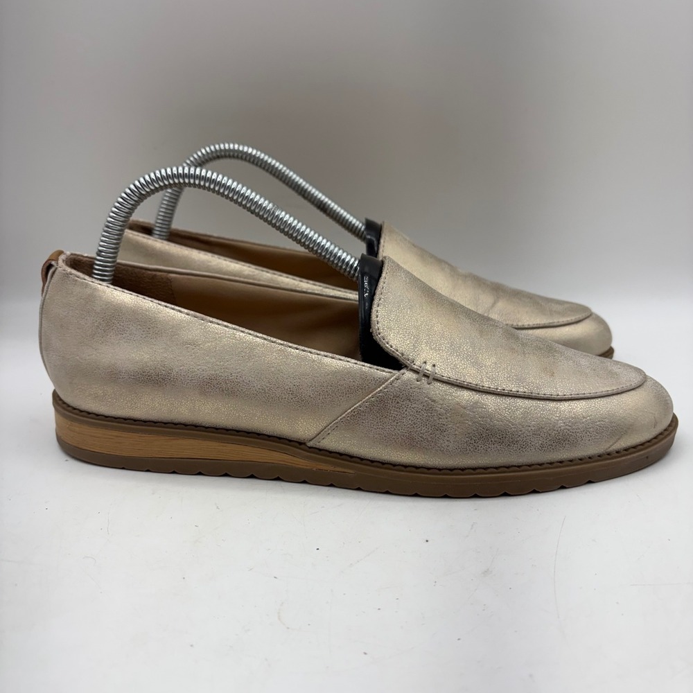 Dr Scholls Womens Madison Slip On Loafers Metallic Champagne Gold Size 9